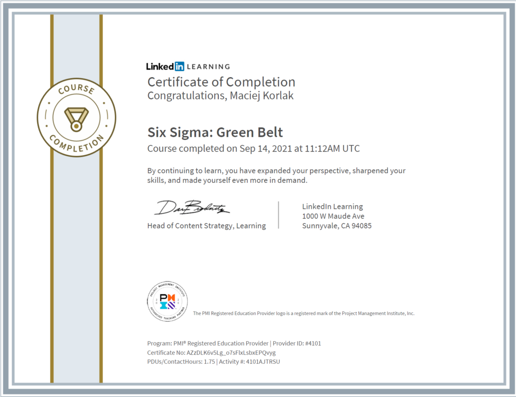 CertificateOfCompletion_Six Sigma Green Belt