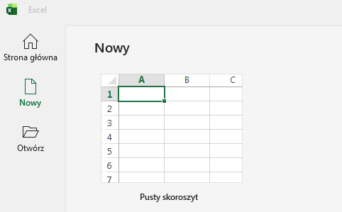 Excel - arkusz kalkulacyjny
