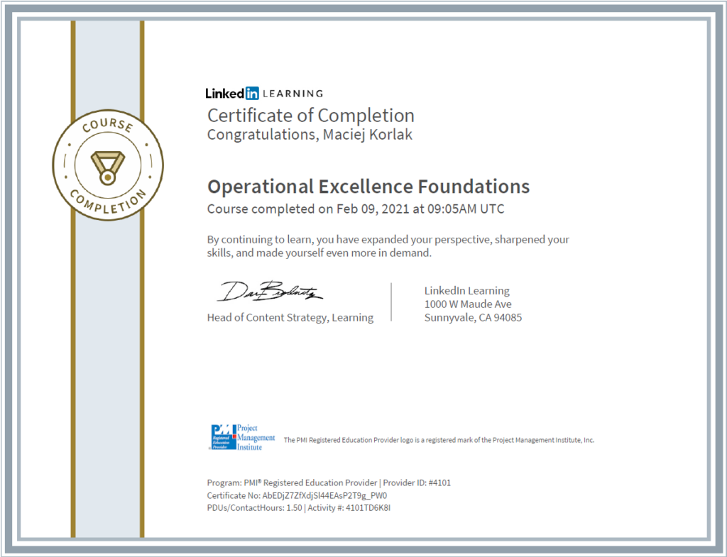CertificateOfCompletion_Operational Excellence Foundations