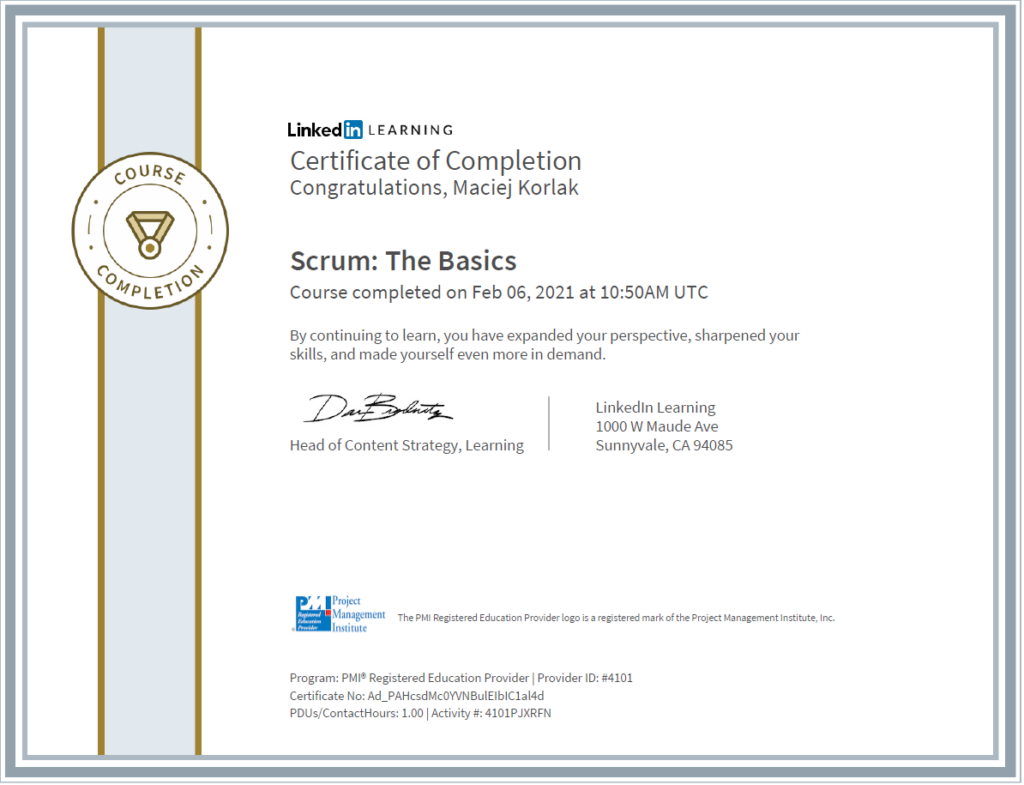 CertificateOfCompletion_Scrum The Basics